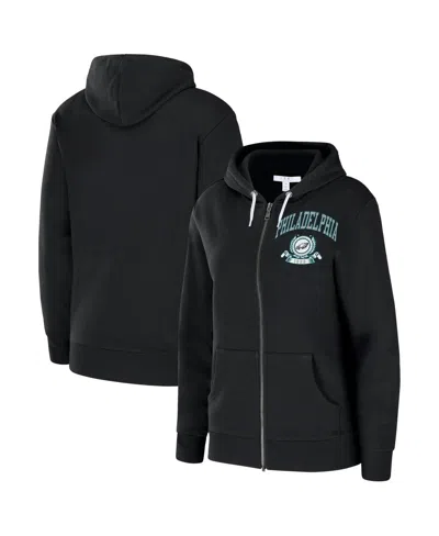 Wear By Erin Andrews Women's Black Philadelphia Eagles Full-zip Hoodie