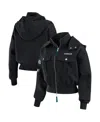Wear By Erin Andrews Women's Black Detroit Lions Patch Pocket Bomber Jacket In Black