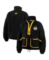 Wear By Erin Andrews Women's Black Boston Bruins Polar Fleece Half-zip Jacket In Black