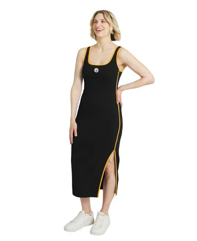 Wear By Erin Andrews Women's Black Pittsburgh Steelers Ribbed Tank Dress