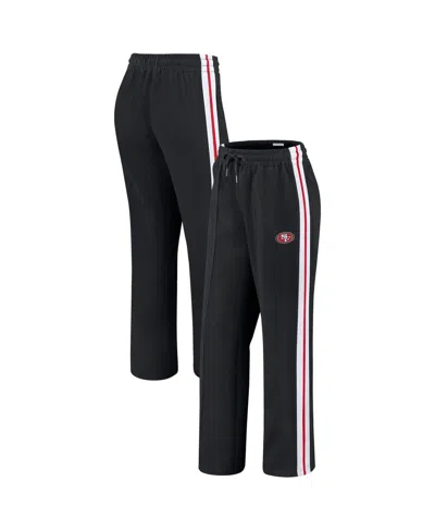 Wear By Erin Andrews Women's Black San Francisco 49ers Color-block Straight Leg Pants