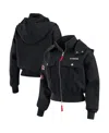 Wear By Erin Andrews Women's Black Detroit Lions Patch Pocket Bomber Jacket In Black