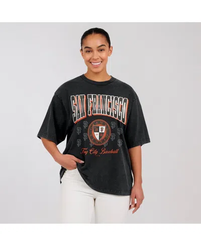 Wear By Erin Andrews Black San Francisco Giants Oversized Boyfriend T-shirt
