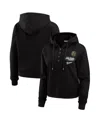 Wear By Erin Andrews Women's Black Vegas Golden Knights Waffle-knit Pullover Hoodie In Black