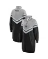 Wear By Erin Andrews Black/heather Gray Las Vegas Raiders Chevron Stripe Dress In Multi