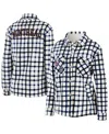 Wear By Erin Andrews Women's Black/white Montreal Canadiens Plaid Button-up Shirt Jacket In Black,white
