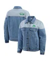 Wear By Erin Andrews New York Yankees Full-button Denim Jacket In Blue