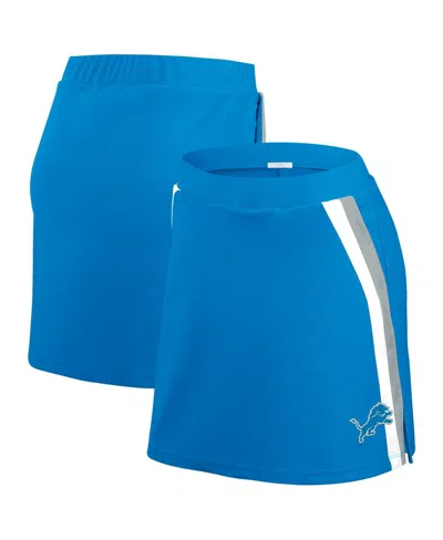 Wear By Erin Andrews Women's Blue Detroit Lions Stripe Skort