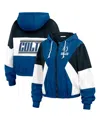 Wear By Erin Andrews Women's Blue Indianapolis Colts Plus Size Color Block Full-zip Windbreaker Jacket In Blue