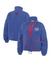 Wear By Erin Andrews Blue New York Rangers Polar Fleece Half-zip Jacket In Blue