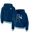 Wear By Erin Andrews Blue Seattle Kraken Lace-up Pullover Hoodie In Blue