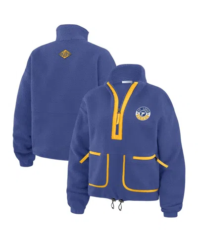 Wear By Erin Andrews Women's Blue St. Louis Blues Polar Fleece Half-zip Jacket
