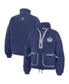 Wear By Erin Andrews Women's Blue Toronto Maple Leaves Polar Fleece Half-zip Jacket In Blue