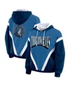 Wear By Erin Andrews Women's Blue/navy Minnesota Timberwolves Color-block Full-zip Windbreaker Jacket In Blue