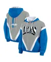 Wear By Erin Andrews Women's Blue/silver Detroit Lions Retro Crinkle Full-zip Hoodie Windbreaker Jacket In Multi