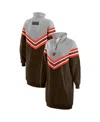Wear By Erin Andrews Women's Brown/heather Gray Cleveland Browns Chevron Stripe Dress In Multi