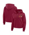 Wear By Erin Andrews Women's Burgundy Washington Commanders Waffle Hoodie Pullover Top In Burgundy