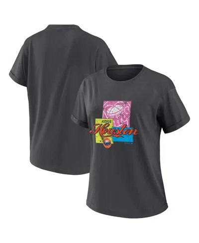 Wear By Erin Andrews Women's Charcoal Houston Astros Domestic Box Color Boyfriend T-shirt In Gray
