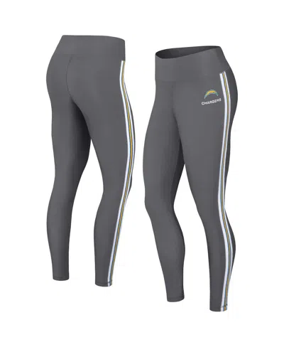 Wear By Erin Andrews Women's Charcoal Los Angeles Chargers Color Block Leggings In Brown