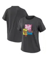 Wear By Erin Andrews Women's Charcoal New York Mets Domestic Box Color Boyfriend T-shirt In Black