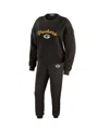 Wear By Erin Andrews Women's Cream Green Bay Packers Knitted Tri-blend Long Sleeve T-shirt Pants Lounge Set In Black