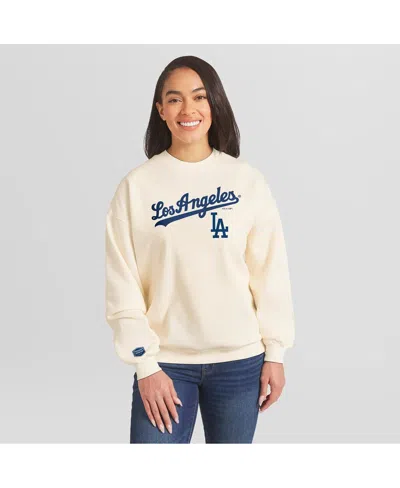 Wear By Erin Andrews Women's Cream Los Angeles Dodgers Heavyweight Crew Neck Sweatshirt In White