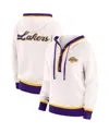 Wear By Erin Andrews Women's Cream Los Angeles Lakers Plus Size Hoodie Sweater In Multi
