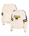 Wear By Erin Andrews Stripe Football Sweater In Cream,navy
