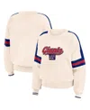 Wear By Erin Andrews Women's Cream New York Giants Stripe Pullover Sweater In Cream
