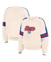 Wear By Erin Andrews Women's Cream Philadelphia 76ers Stripe Pullover Sweater In Cream