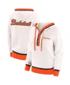 Wear By Erin Andrews Cream Wnba Hooded Sweater In White