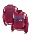 Wear By Erin Andrews Women's Garnet Colorado Avalanche Baller Full-zip Bomber Jacket In Garnet