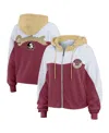 Wear By Erin Andrews Women's Garnet Florida State Seminoles Color-block Full-zip Hoodie In Garnet