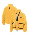 Wear By Erin Andrews Women's Gold Nashville Predators Polar Fleece Half-zip Jacket In Gold