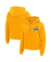 Wear By Erin Andrews Women's Gold Nashville Predators Waffle-knit Pullover Hoodie In Gold