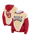 Wear By Erin Andrews Women's Gold/crimson Oklahoma Sooners Color Block Full-zip Hoodie Windbreaker Jacket In Multi