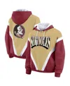 Wear By Erin Andrews Women's Gold/garnet Florida State Seminoles Color Block Full-zip Hoodie Windbreaker Jacket In Multi