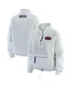 Wear By Erin Andrews Women's Gray Detroit Tigers Polar Fleece Quarter-zip Jacket In White