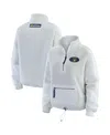 Wear By Erin Andrews Women's Gray Chicago Cubs Polar Fleece Quarter-zip Jacket In Multi