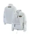 Wear By Erin Andrews Women's Gray/white Pittsburgh Penguins Polar Fleece Quarter-zip Jacket In White