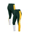 Wear By Erin Andrews Women's Green Bay Packers Color-block Leggings In Green,yellow