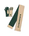 Wear By Erin Andrews Women's Green Bay Packers Tonal Microcheck Scarf Glove Set In Brown