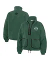 Wear By Erin Andrews Green Minnesota Wild Polar Fleece Half-zip Jacket In Green