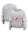 Wear By Erin Andrews Heather Gray New England Patriots Pullover Sweatshirt In Gray