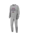 Wear By Erin Andrews Women's Heather Gray Colorado Avalanche Knit Long Sleeve Tri-blend T-shirt, Pants And Sleep Set In Heather Gray