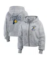 Wear By Erin Andrews Women's Heather Gray Indiana Pacers Speckled Radiator Full-zip Hoodie In Heather Gray