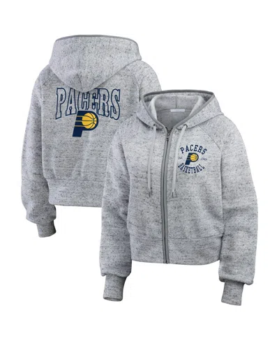 Wear By Erin Andrews Women's Heather Gray Indiana Pacers Speckled Radiator Full-zip Hoodie