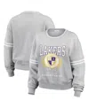 Wear By Erin Andrews Women's Heather Gray Los Angeles Lakers French Terry Pullover Sweatshirt In Heather Gray