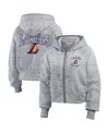 Wear By Erin Andrews Heather Gray Los Angeles Lakers Speckled Radiator Full-zip Hoodie In Heather Gray