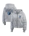 Wear By Erin Andrews Women's Heather Gray Memphis Grizzlies Speckled Radiator Full-zip Hoodie In Heather Gray